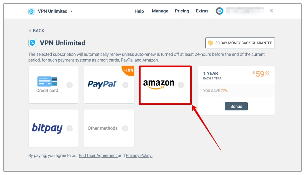Choose Amazon Pay