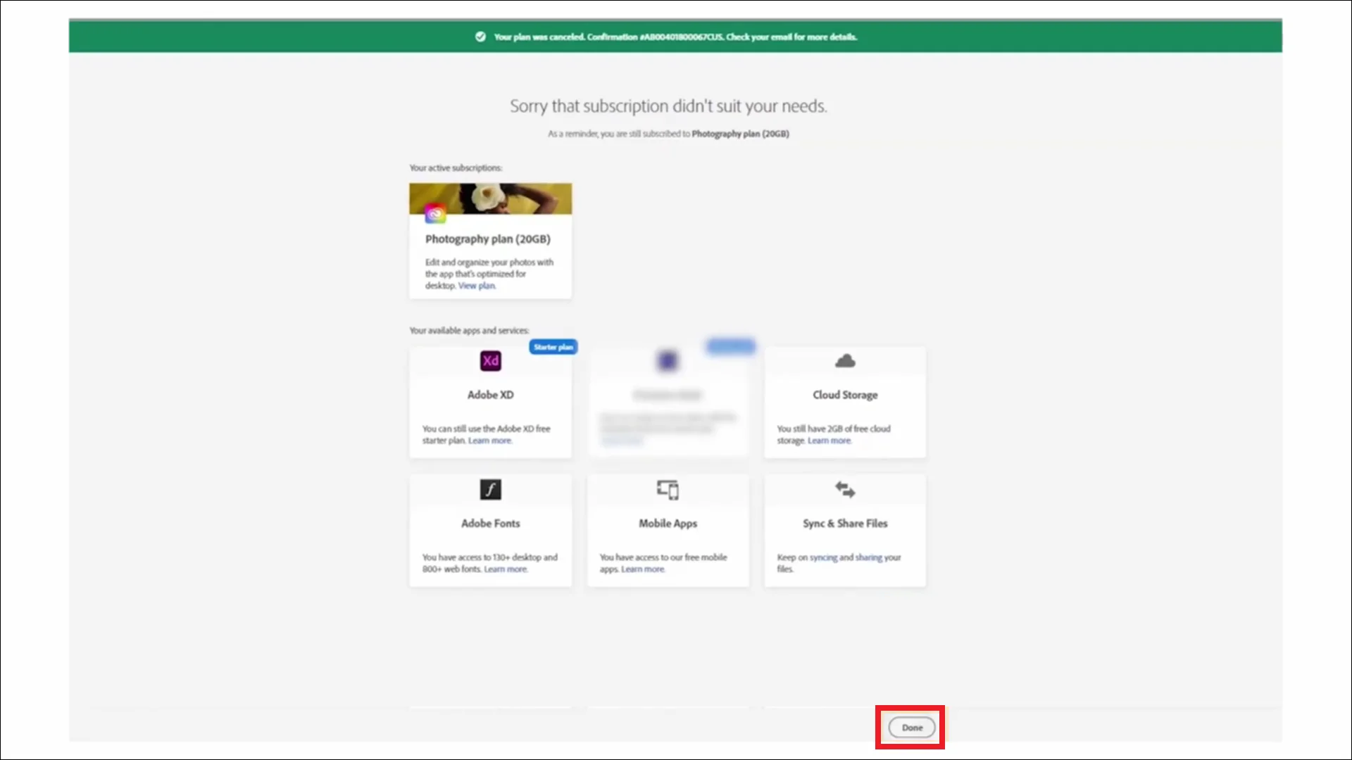 Select Done