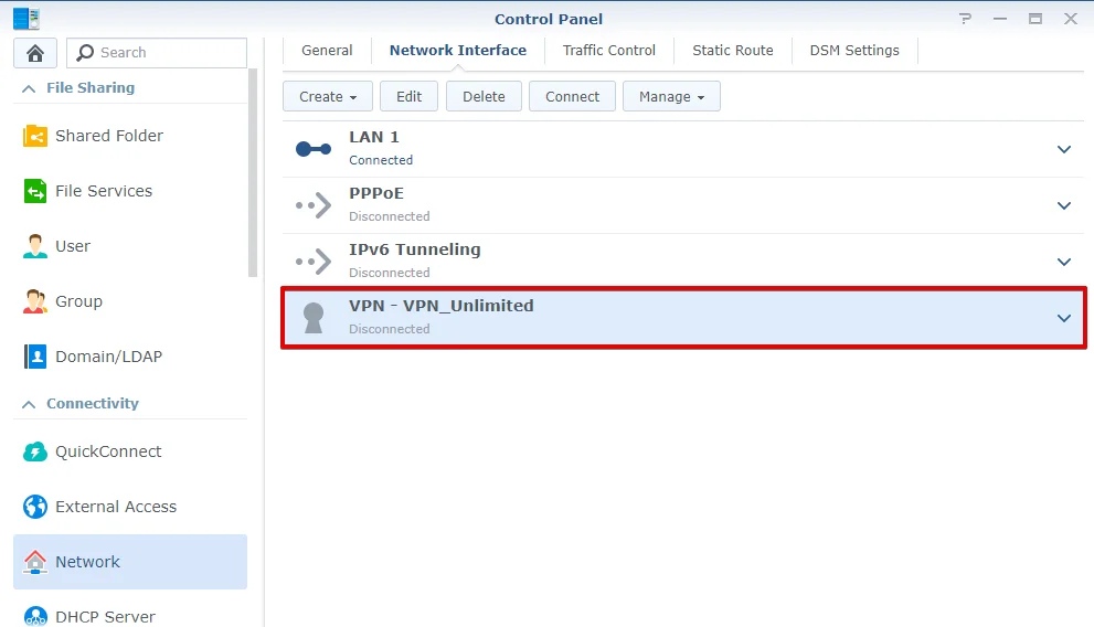 How to setup VPN on Synology - VPN profile, disconnected status