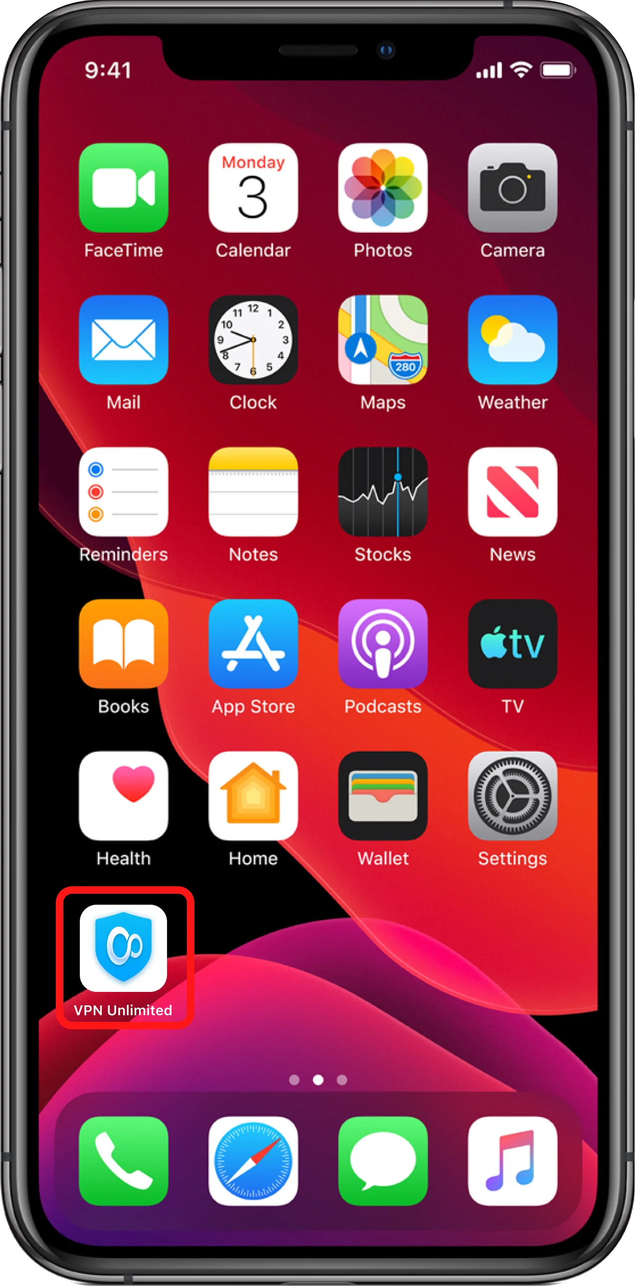 After the successful installation, the KeepSolid VPN Unlimited icon will appear on the screen of your iPhone or iPad