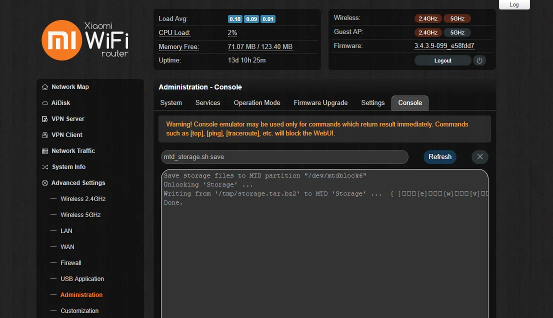 VPN setup on Asus Padavan - making changes permanent