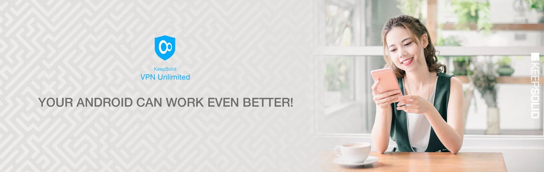 Young beautiful Asian lady browsing her smart Android phone at home with IKEv2 VPN protocol