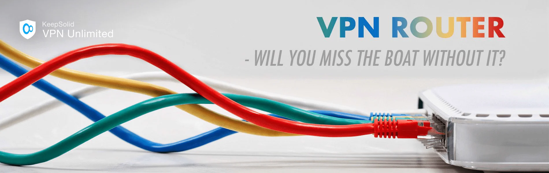Black VPN router on table