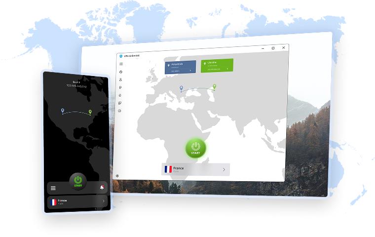 VPN Unlimited apps and server map