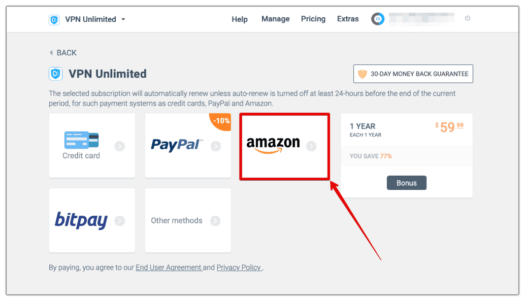 How to Buy VPN with Amazon Pay - VPN Unlimited