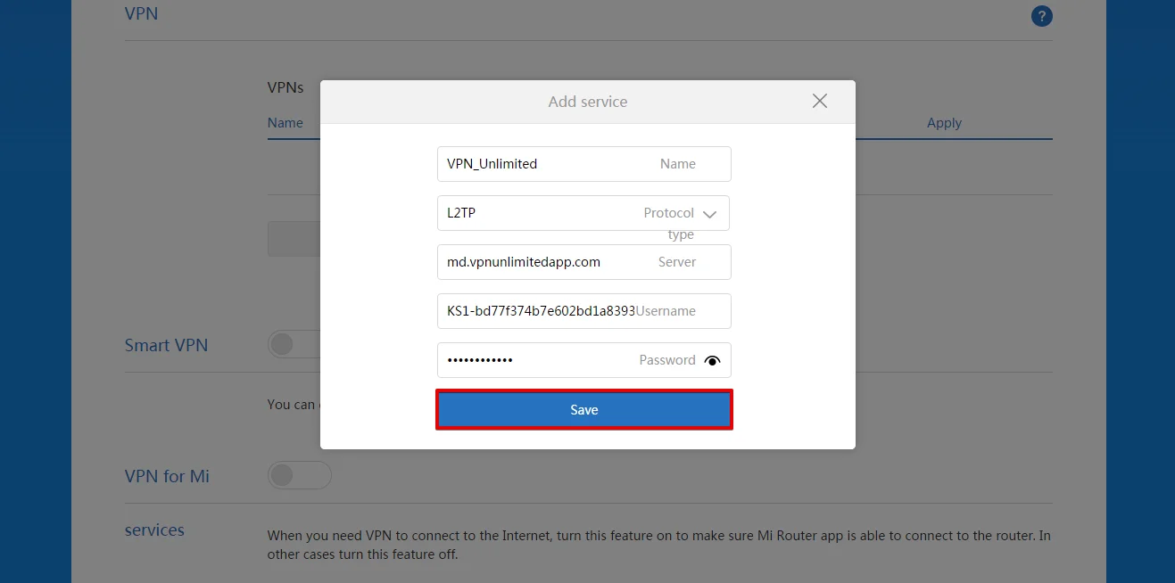 Comment configurer L2TP Xiaomi Mi Routeur3